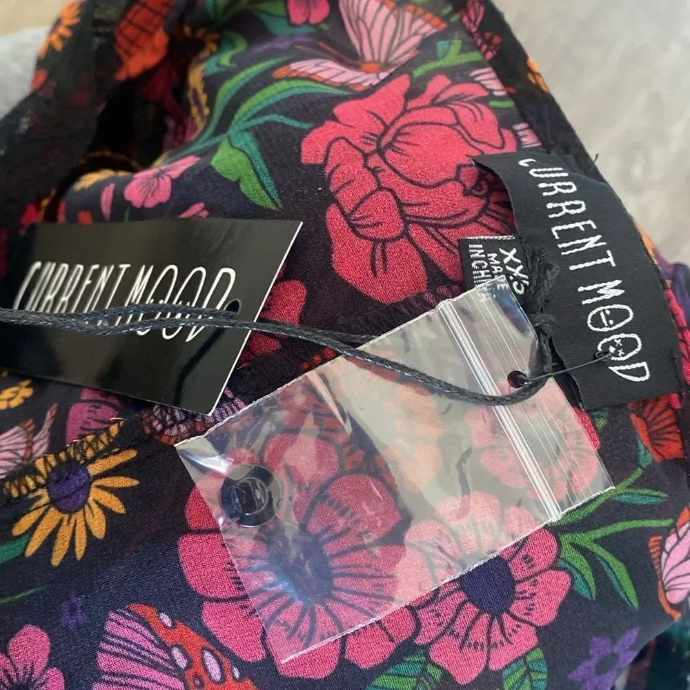 Dolls Kill Brand Current Mood Daydreamer Floral & Mushroom Print Mini Dress 🍄 - Picture 5 of 6